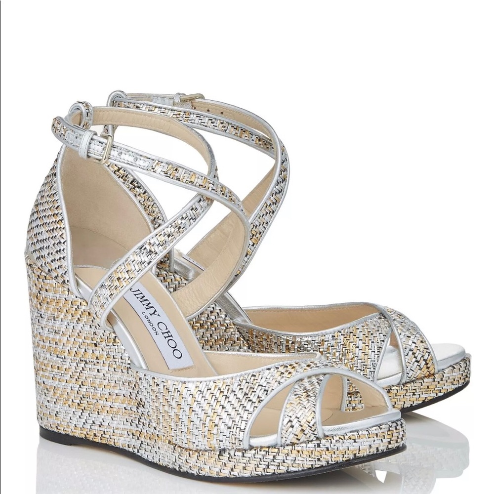 Jimmy Choo
Women's Alanah Metallic Wedge Sandal